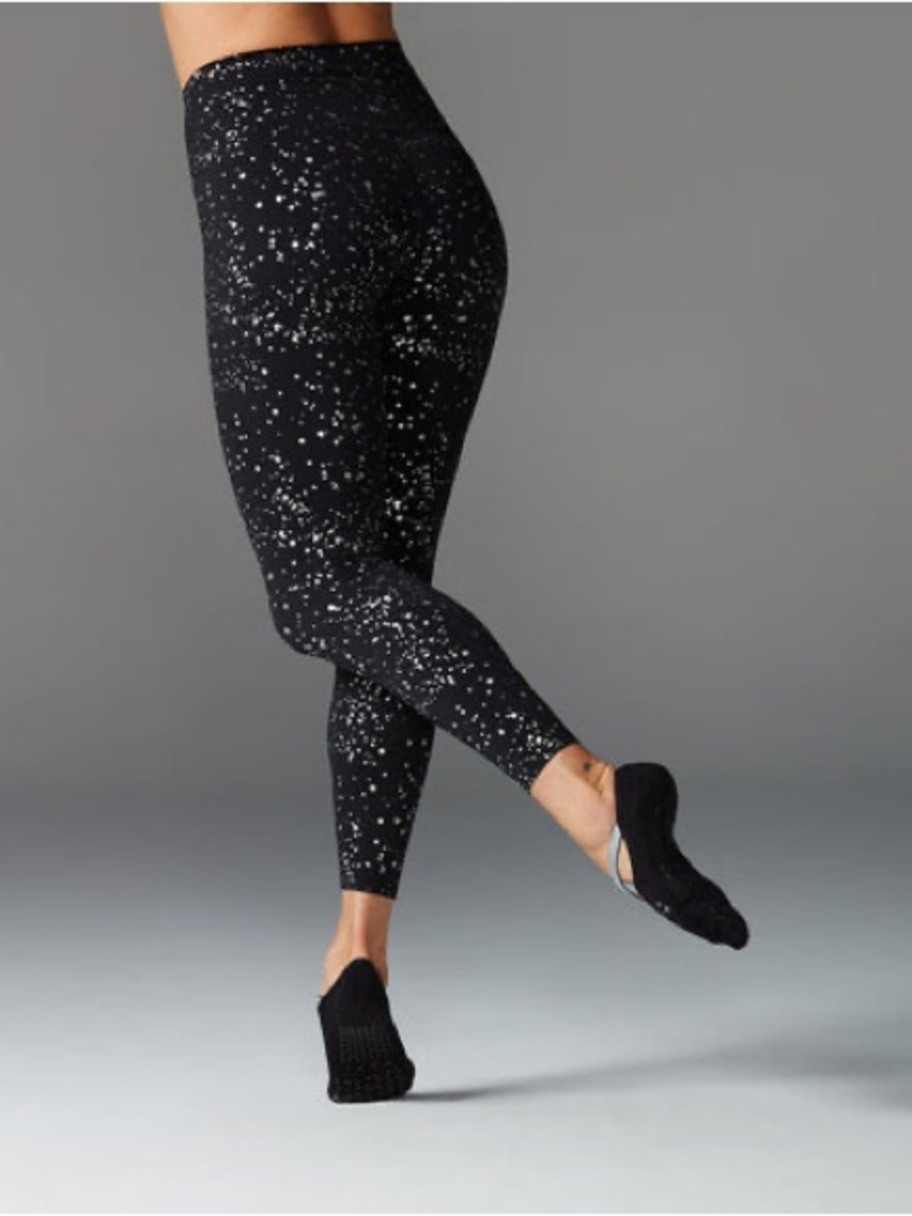 TaviSculpt® High Waisted 7/8 Leggings in Ebony Silver and Gold Glimmer - Picture 10 of 11